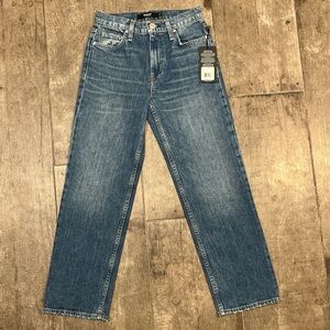Hudson Los Angeles Women Remi High Rise Straight Crop Denim Blue Jean